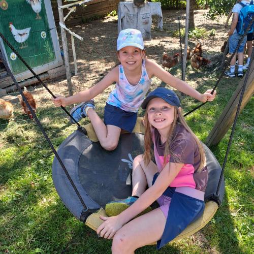 Kinder in einer großen Schaukel