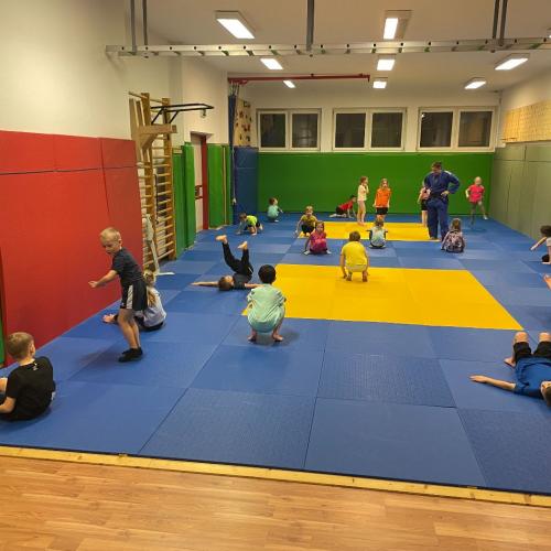 Abrollübungen im Judoraum