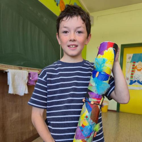 Kinder basteln Regenmacher