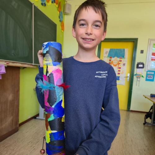 Kinder basteln Regenmacher