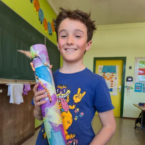 Kinder basteln Regenmacher