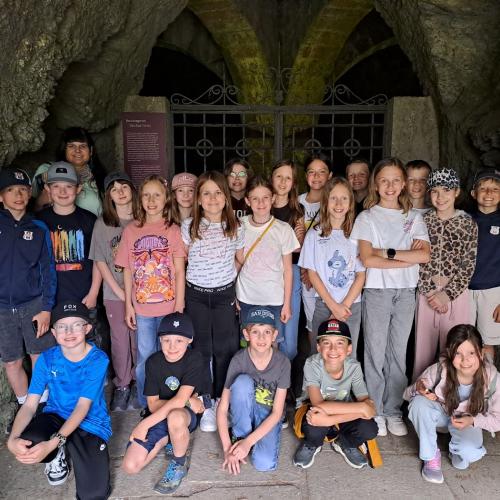 Gruppenfoto im Silberbergwerk in Schwaz